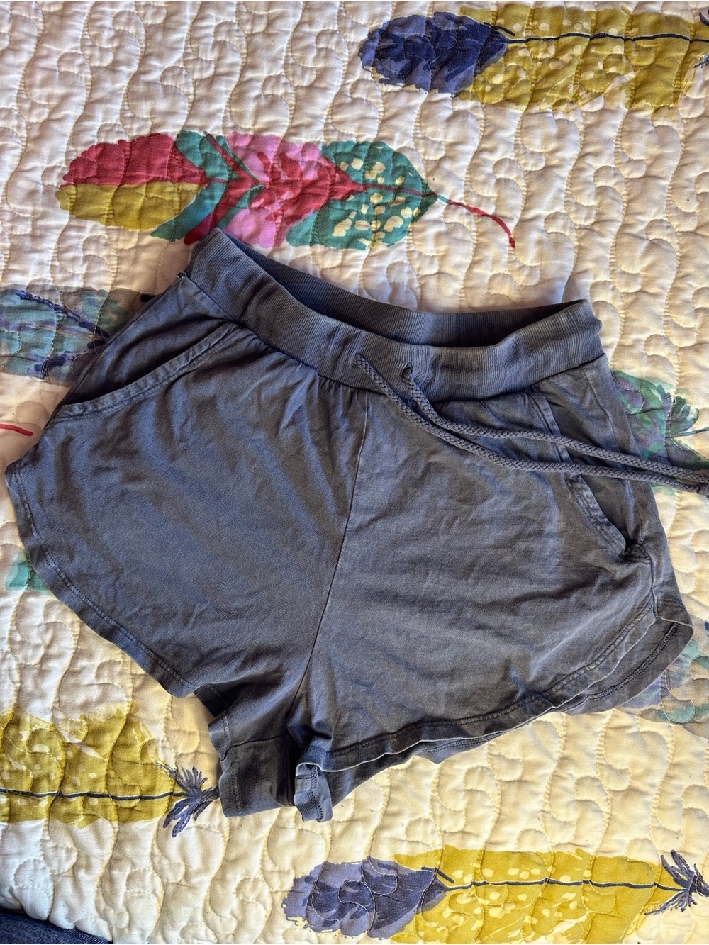 Colsie Soft Comfy Charcoal Gray Blue Cotton Lounge Shorts Size XS